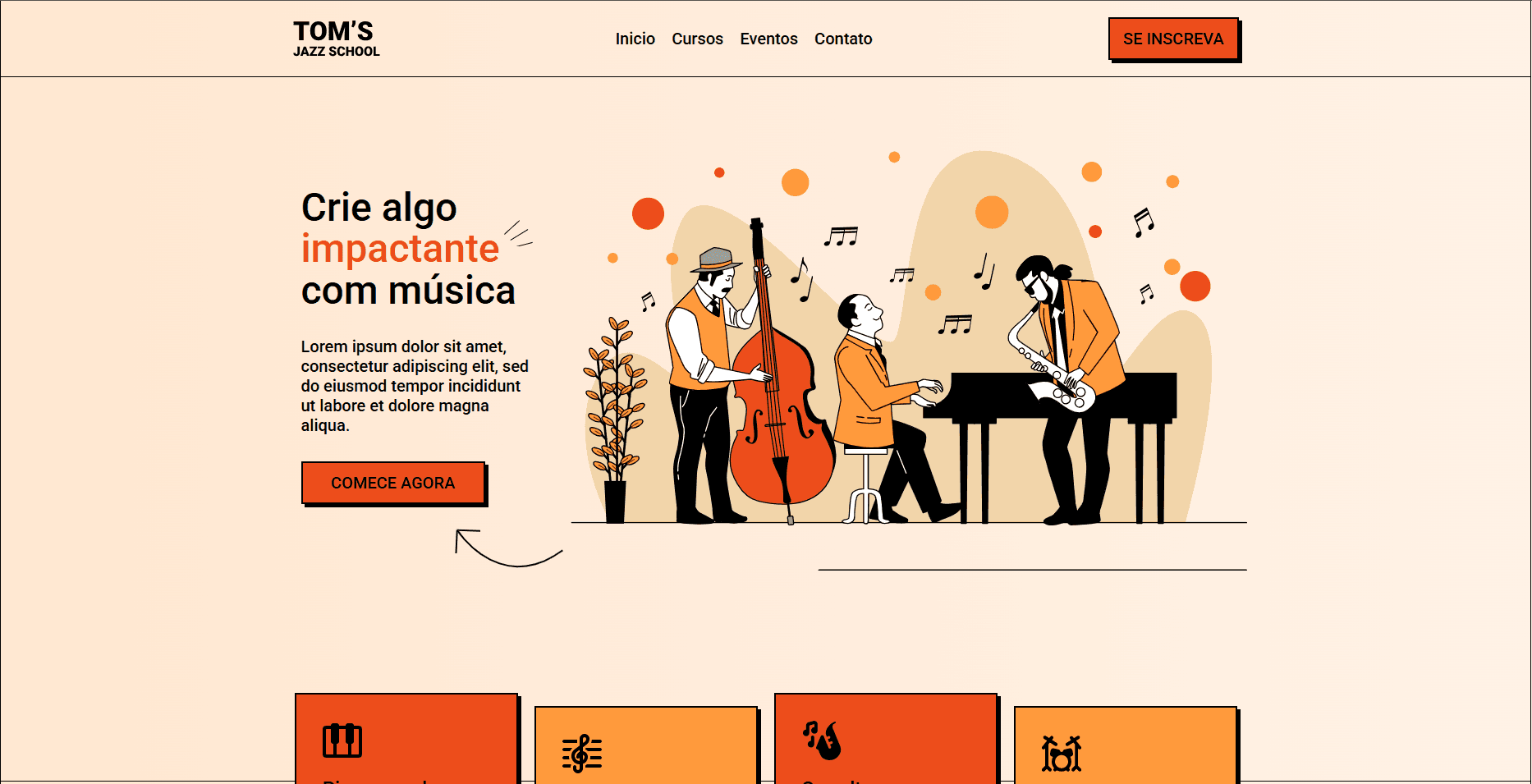 Prévia do projeto Landing page Jazz