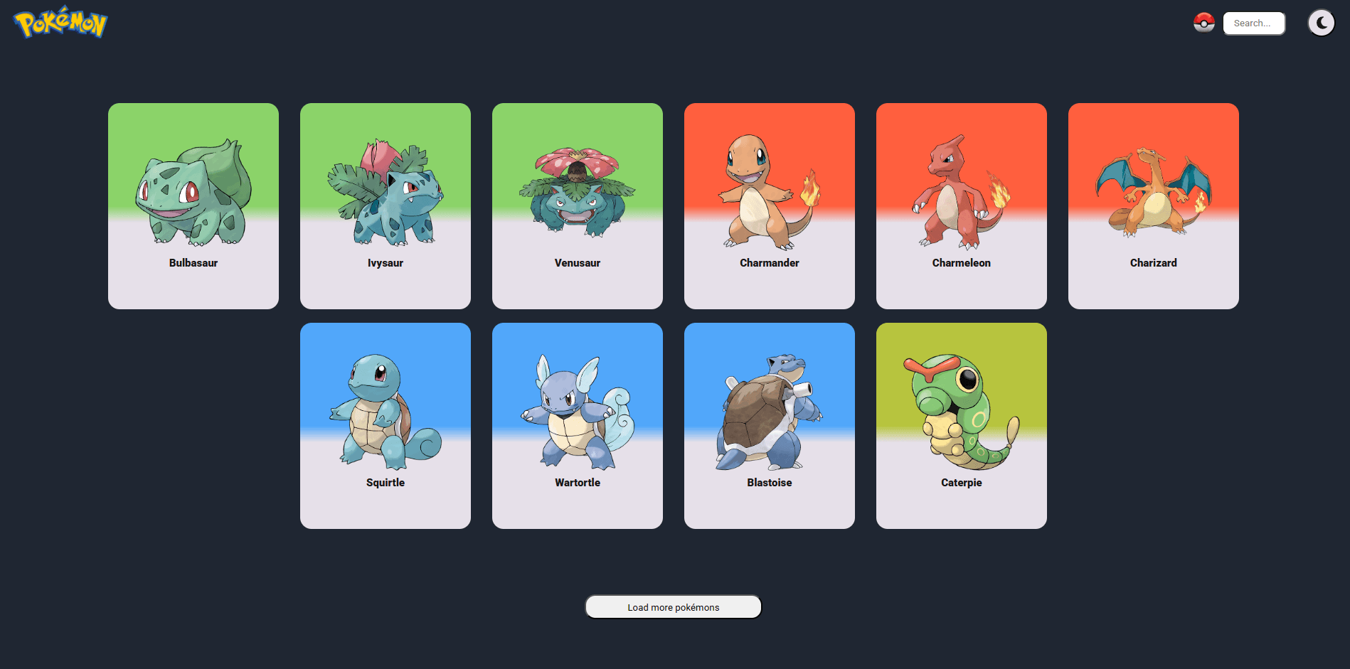 Prévia do projeto Pokédex